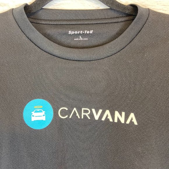 CARVANA Mens Shirt Size Large Black Shirt Sport-Tek Brand Online Car Dealership - Picture 2 of 9